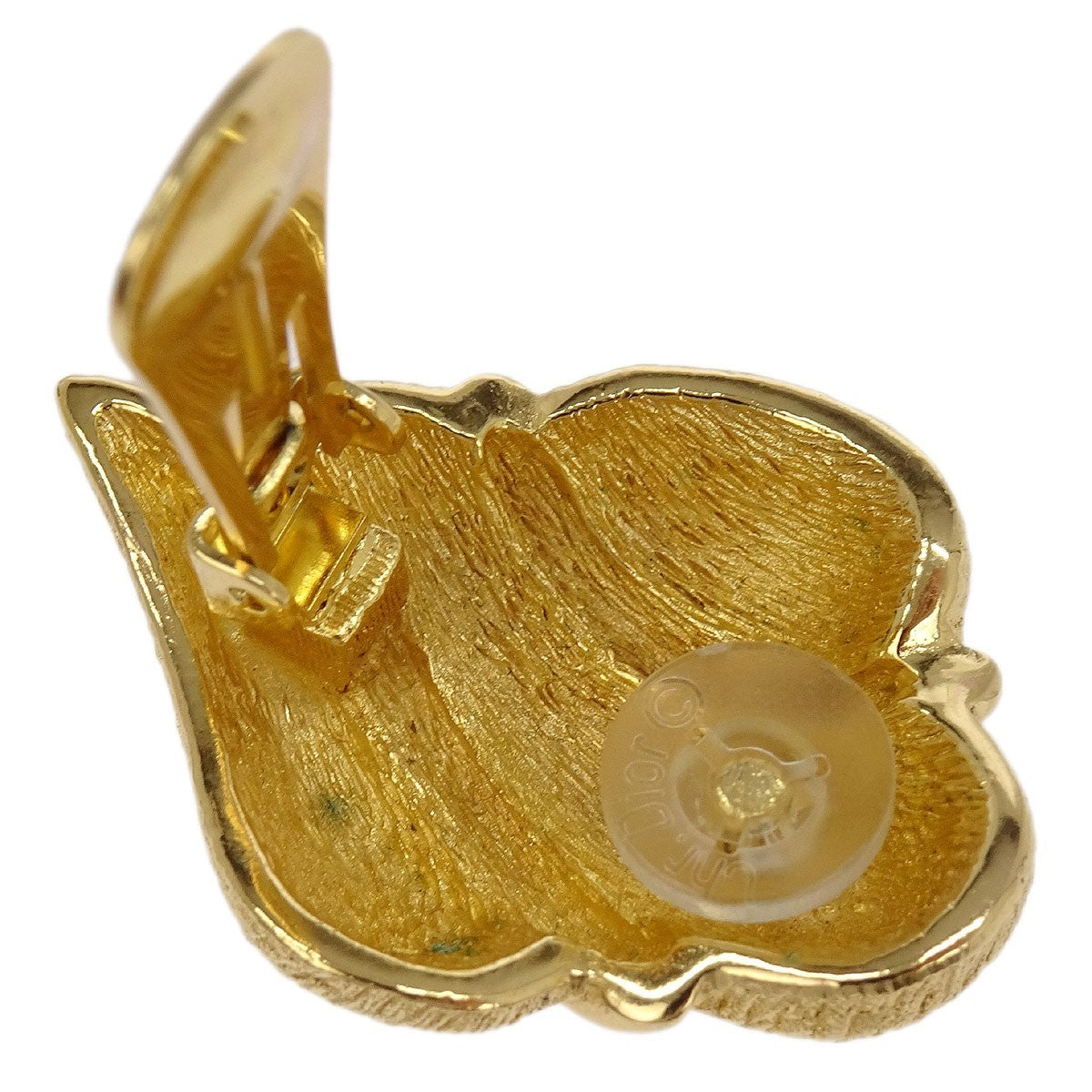 Christian Dior Vintage Clip-On Earrings Metal Gold Gold_Plated Earrings Jewelry (Pre-Owned)