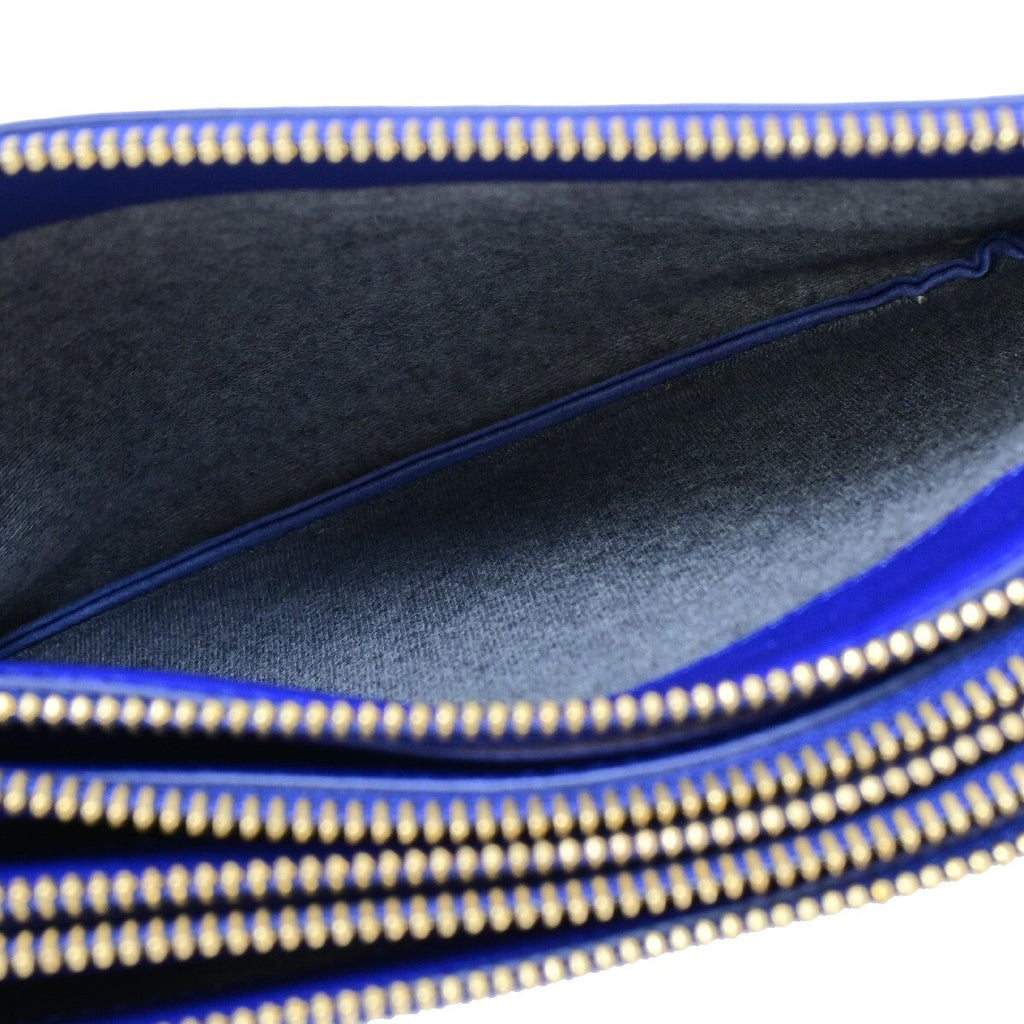 Celine Trio Crossbody Bag Leather Blue Leather Bag