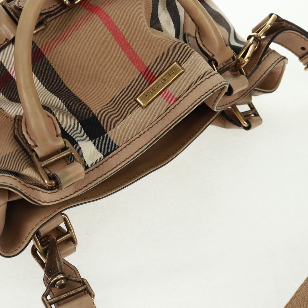 Burberry Brecon Convertible Tote House Check Canvas Beige Canvas Tote Bag