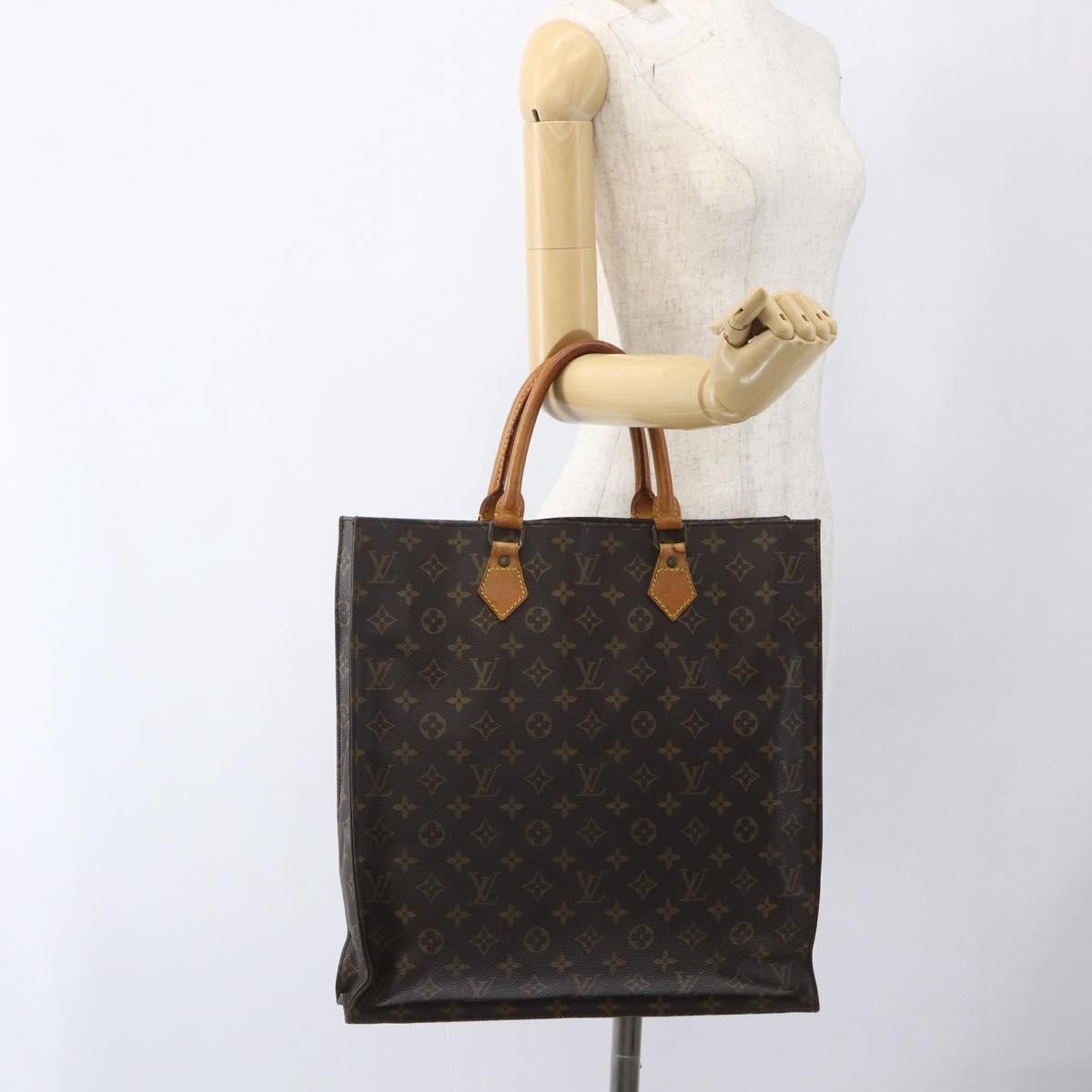 Louis Vuitton Sac Plat Bag Monogram Canvas Brown Canvas Tote Bag