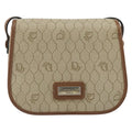 Christian Dior Vintage Honeycomb Flap Crossbody Bag Coated Canvas Beige Canvas Shoulder Bag Bag (Pre-Owned)