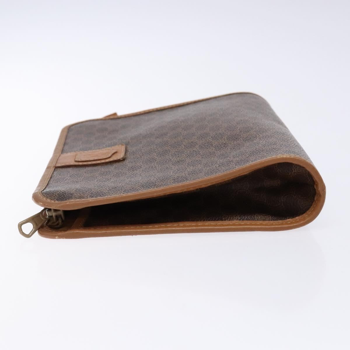 Celine Macadam Pochette Canvas And Leather Brown Canvas Clutche & Pouche Bag