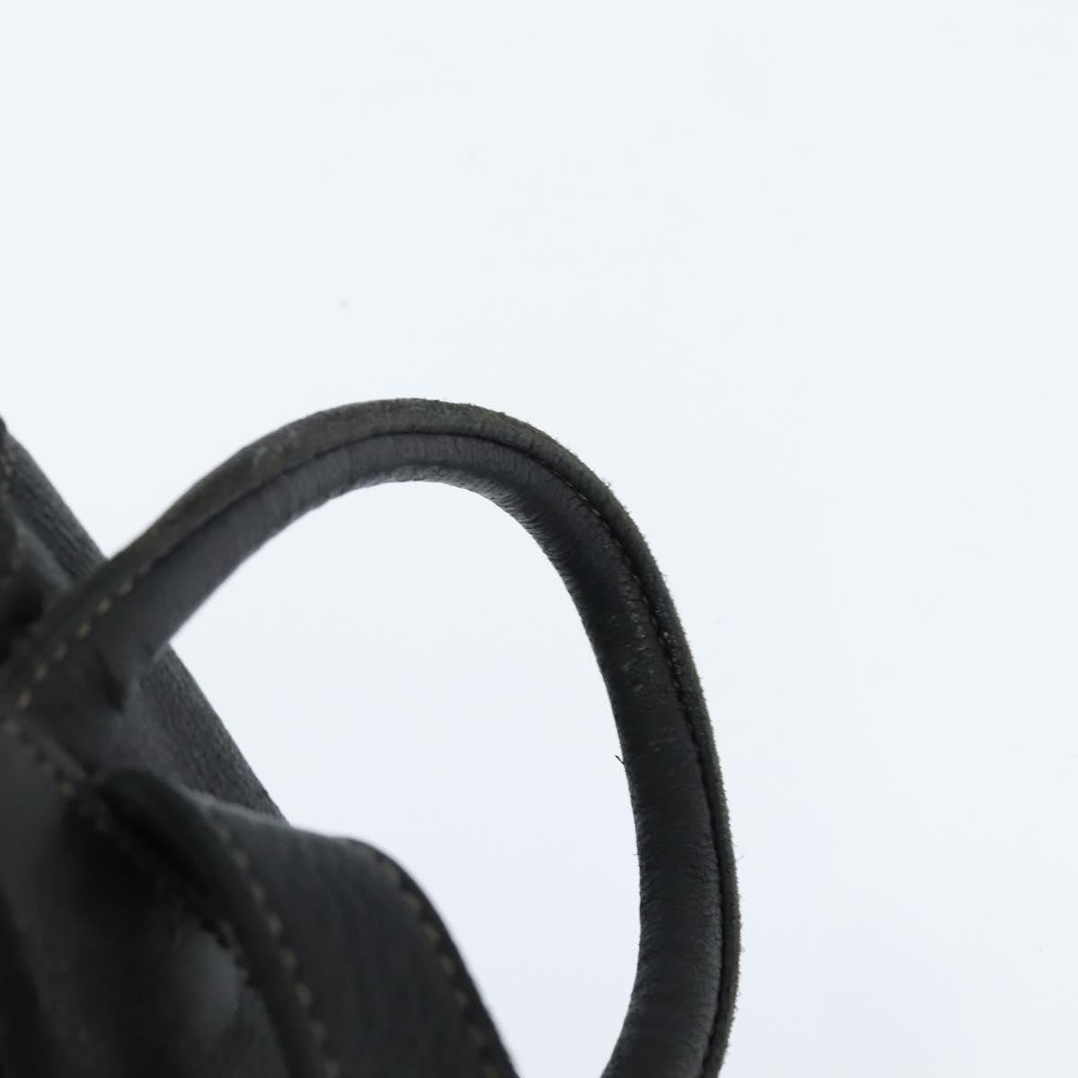 Fendi Logo Flap Drawstring Backpack Leather Black Leather Backpack Bag