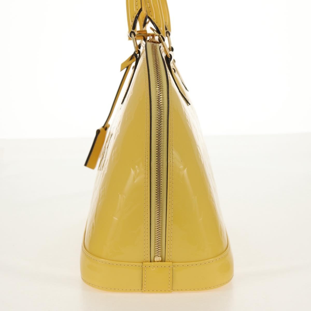 Louis Vuitton Alma Handbag Monogram Vernis Yellow Patent_Leather Handbag