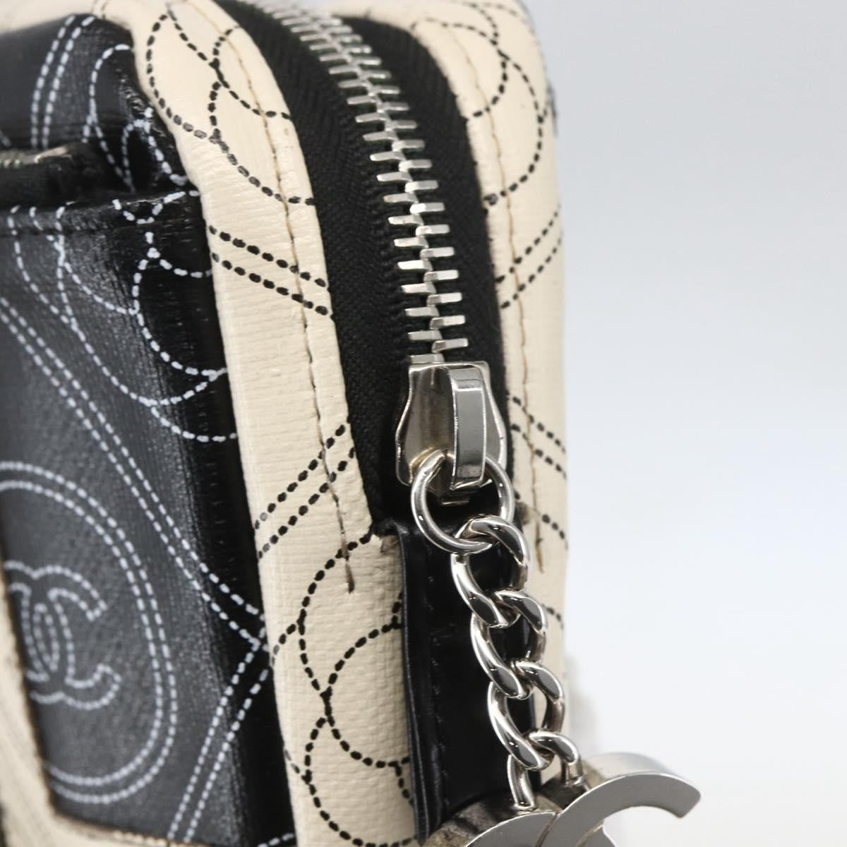 Chanel Logo Camera Case Clutch Printed Coated Canvas Black Pvc Clutche & Pouche Bag