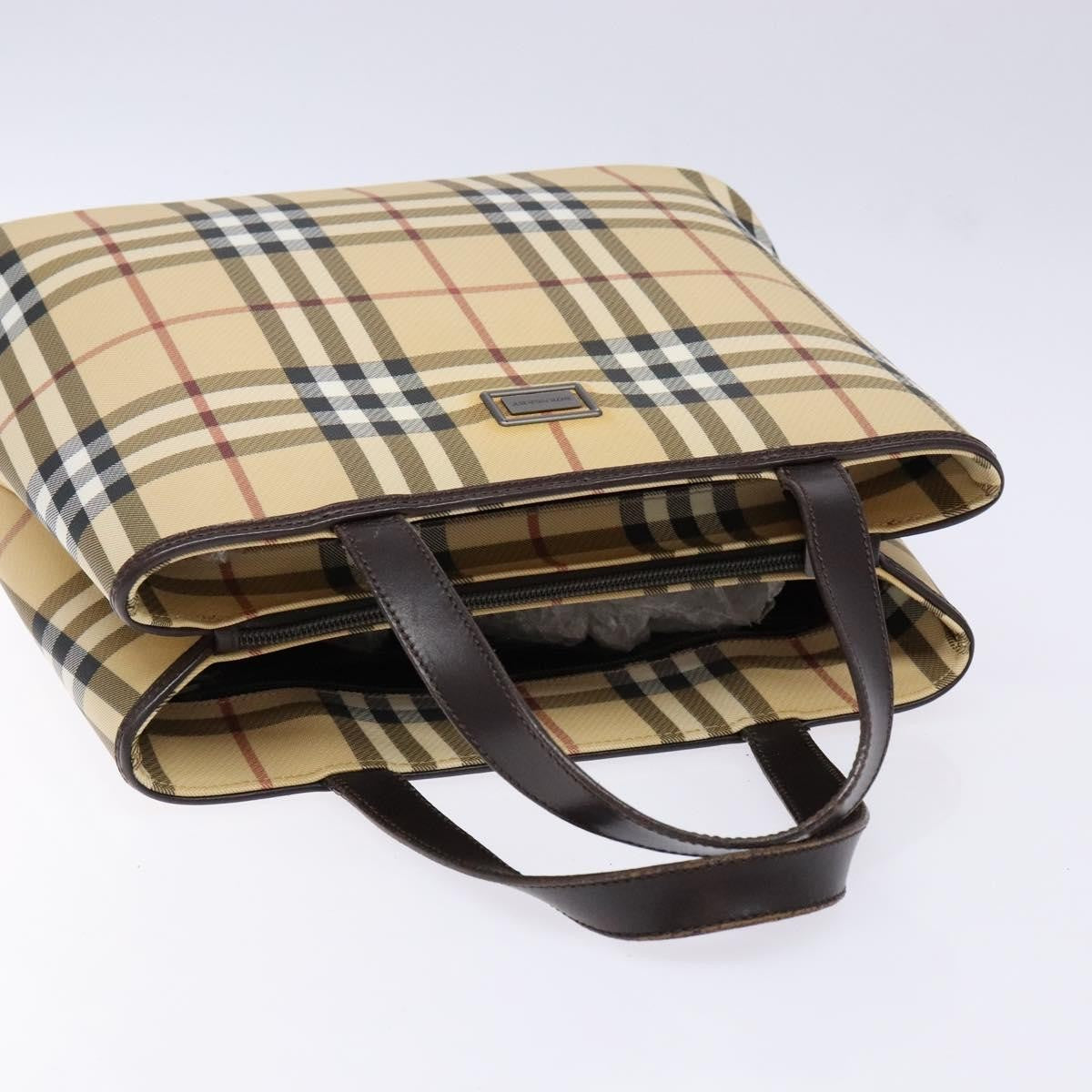 Burberry Vintage Tote Vintage Check Coated Canvas Beige Canvas Tote Bag