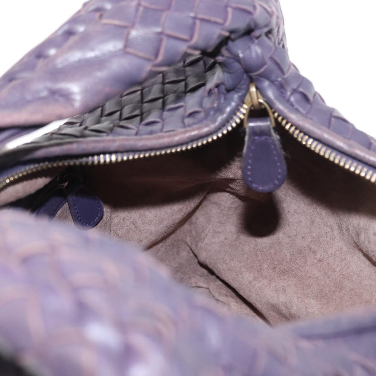 Bottega Veneta Veneta Hobo Pleated Intrecciato Nappa Purple Leather Shoulder Bag Bag