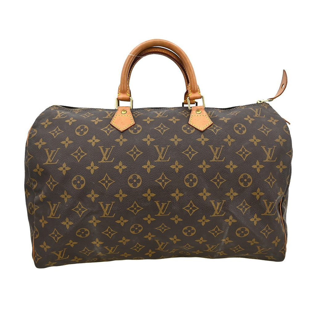 Louis Vuitton Speedy Handbag Monogram Canvas Brown Canvas,Leather Handbag