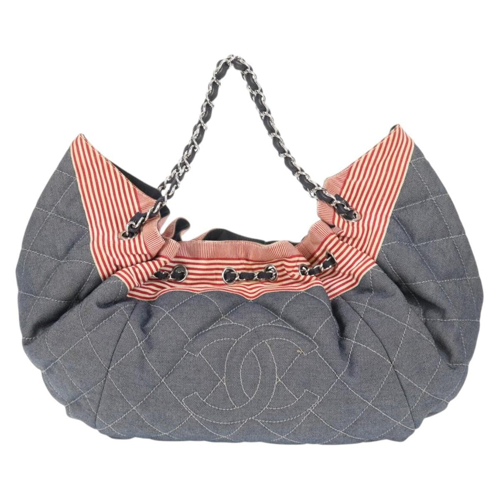 Chanel Stretch Spirit Cabas Quilted Denim Blue Denim_Jeans Bag