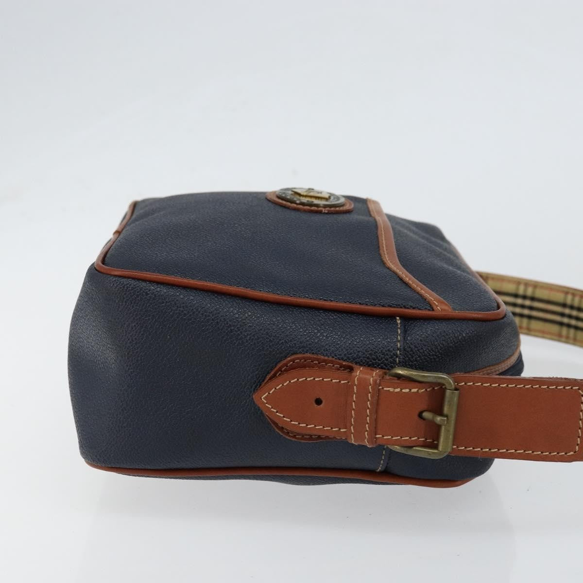 Burberry Vintage Shoulder Bag Leather Navy Leather Shoulder Bag