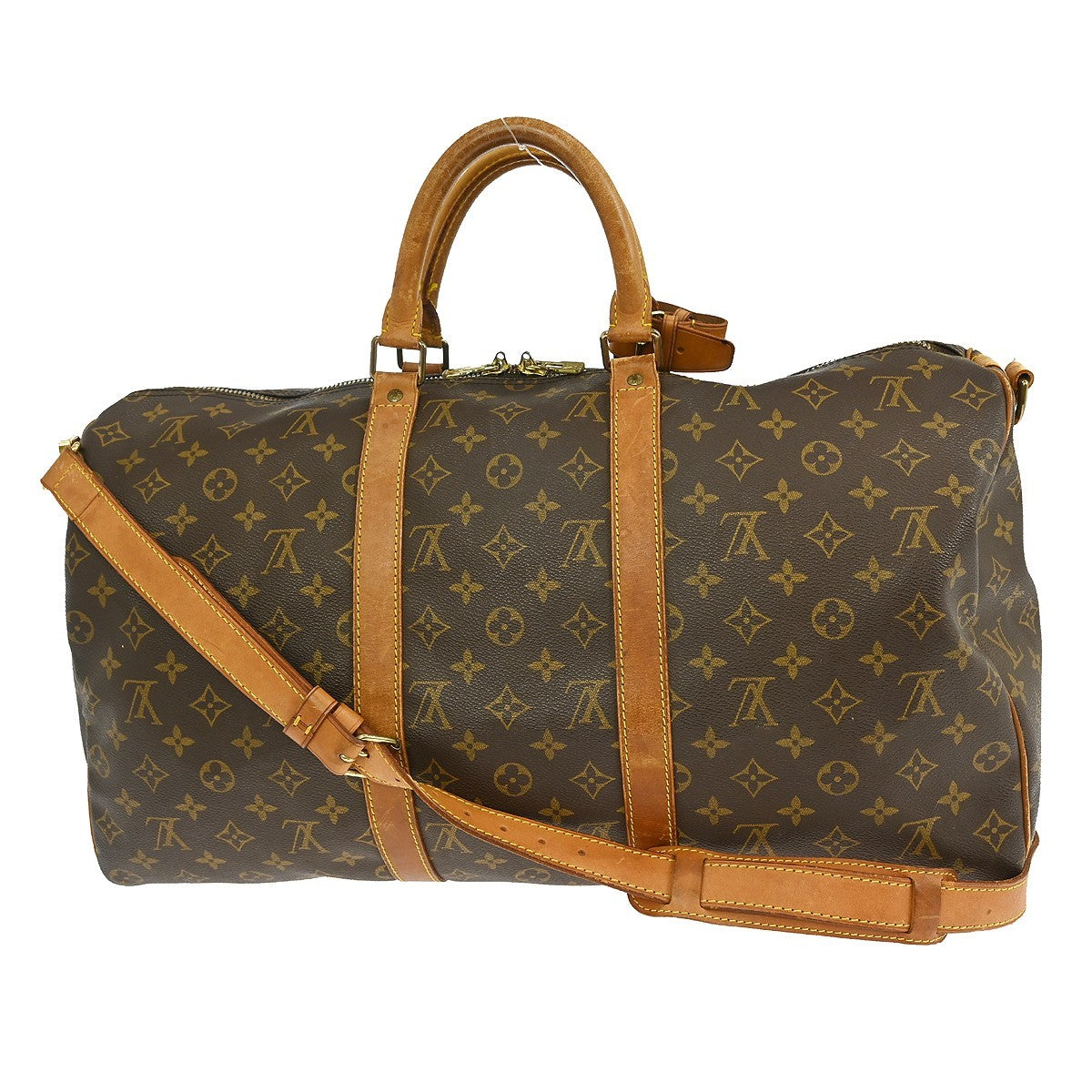 Louis Vuitton Keepall Bandouliere Bag Monogram Canvas Brown Canvas Travel Bag