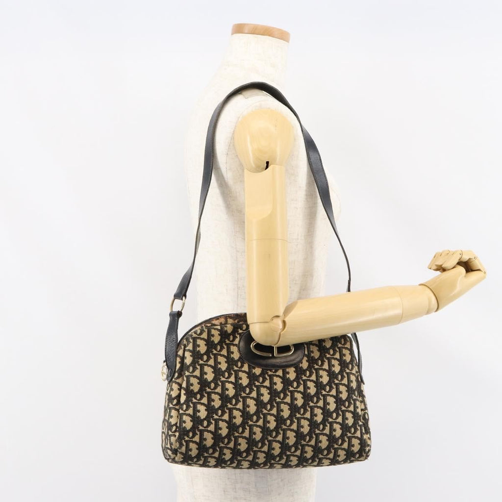 Christian Dior Vintage Cd Trotter Shoulder Bag Canvas Black Canvas Shoulder Bag Bag (Pre-Owned)