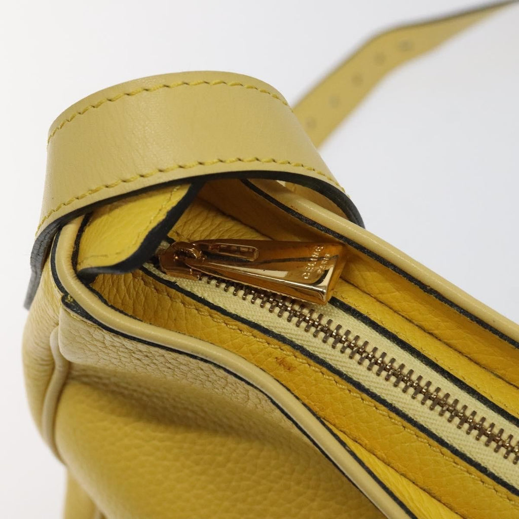 Celine Vintage Shoulder Bag Leather Yellow Leather Shoulder Bag Bag