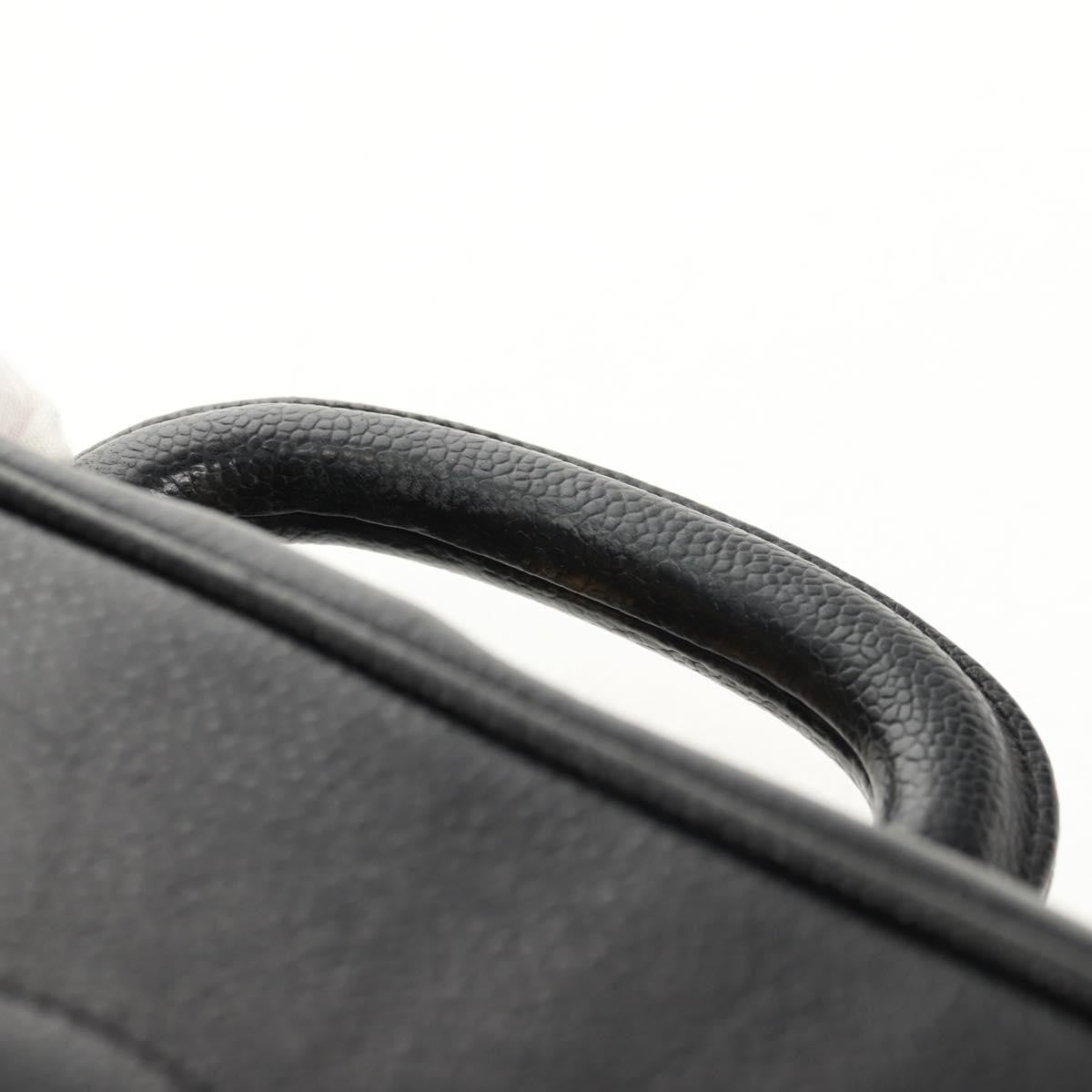 Chanel Vintage Timeless Zip Around Vanity Case Caviar Black Leather Clutche & Pouche Bag