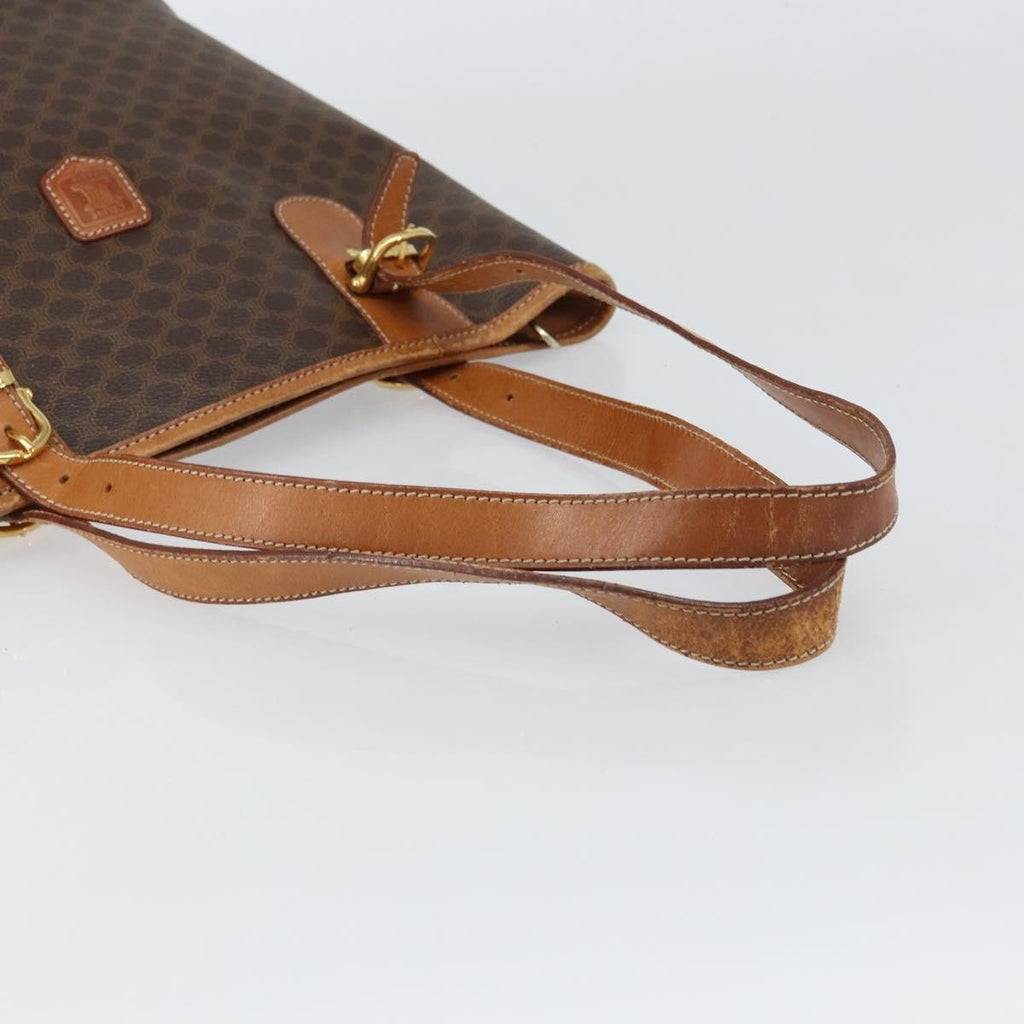 Celine Vintage Macadam Tote Bag Canvas Brown Pvc Tote Bag Bag