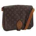 Louis Vuitton Cartouchiere Handbag Monogram Canvas Brown Canvas Shoulder Bag