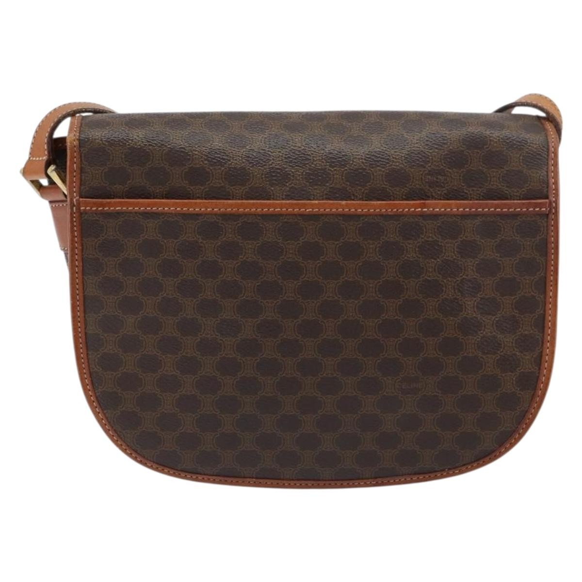 Celine Macadam Shoulder Bag Pvc Leather Brown Pvc Shoulder Bag Bag