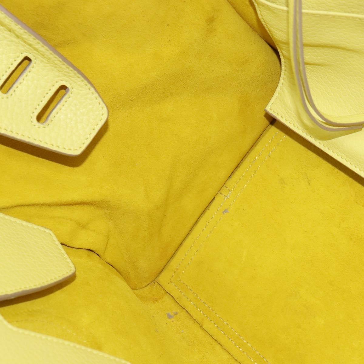 Celine Tie Knot Tote Smooth Leather Yellow Leather Bag