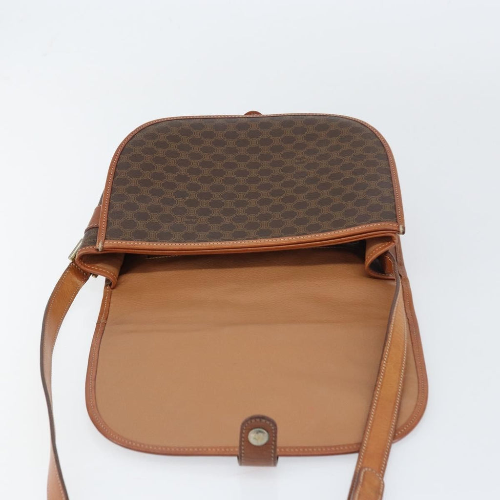 Celine Macadam Shoulder Bag Pvc Leather Brown Pvc Shoulder Bag Bag