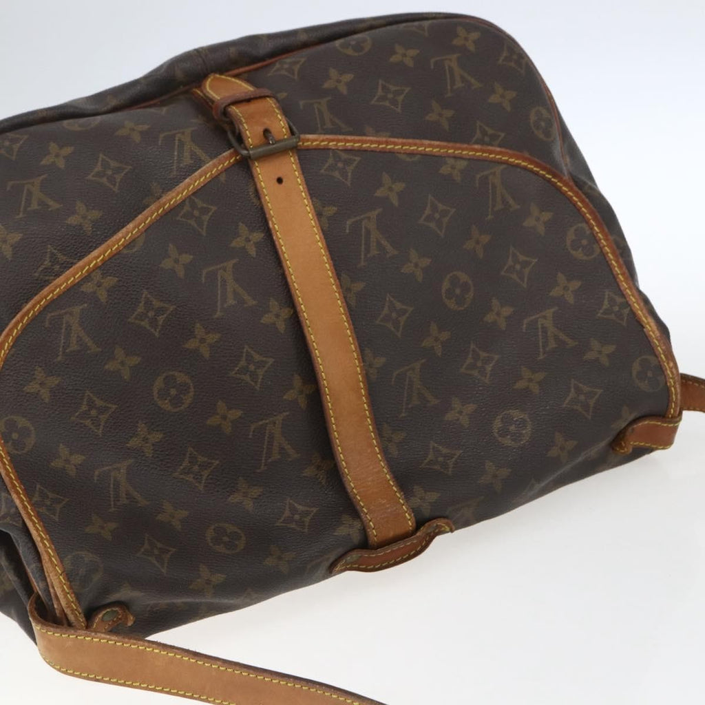 Louis Vuitton Saumur Handbag Monogram Canvas Brown Canvas Shoulder Bag