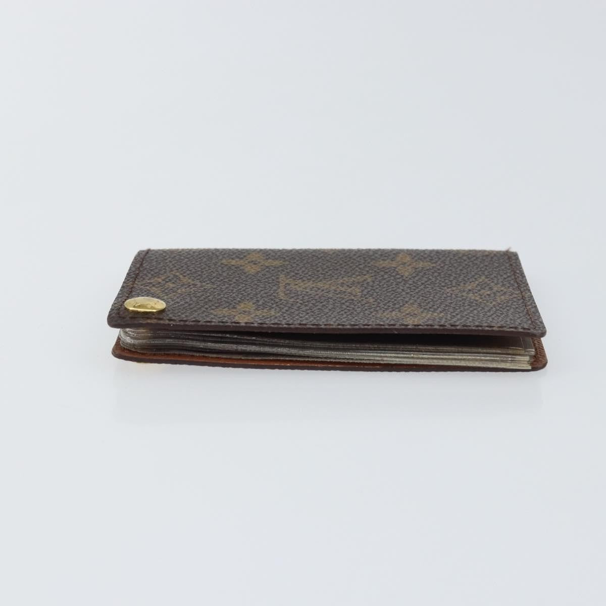 Louis Vuitton Porte Cartes Pression Card Case Monogram Canvas Brown Canvas Card Holders Accessory