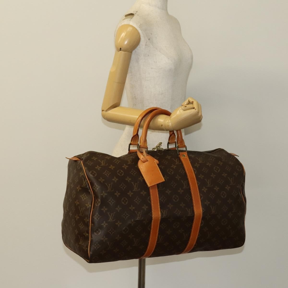 Louis Vuitton Keepall Bag Monogram Canvas Brown Canvas Travel Bag