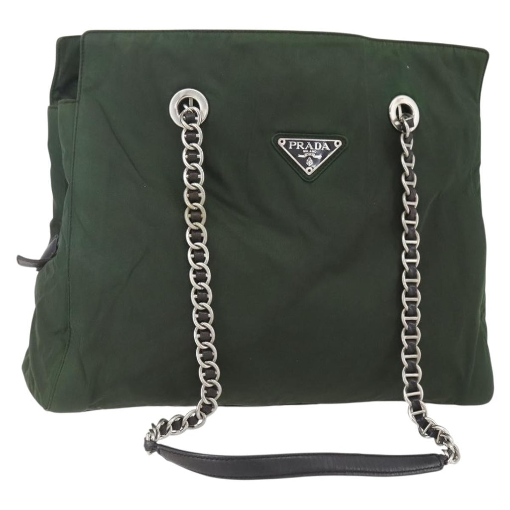 Prada Re-Edition 1995 Chain Tote Quilted Re-Nylon Khaki Nylon Shoulder Bag Bag
