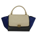 Celine Tricolor Trapeze Bag Leather Beige Leather Handbag