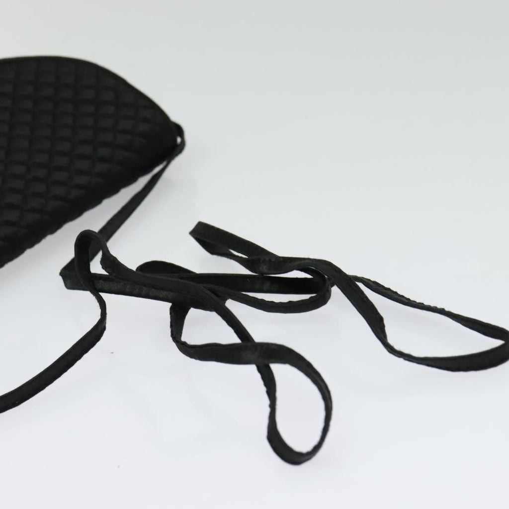 Bottega Veneta Intrecciato Clutch Bag Calfskin Black Satin Shoulder Bag Bag