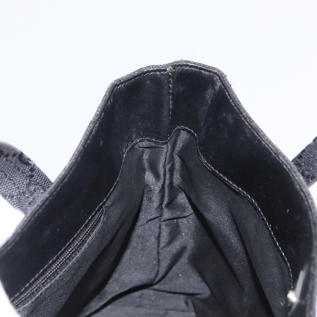 Gucci Double Pocket Tote Gg Canvas Black Canvas Handbag (Pre-Owned)