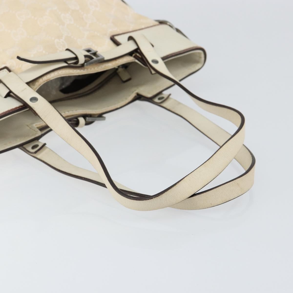 Gucci Belted Bucket Tote Gg Canvas With Leather Beige Canvas Tote Bag Bag (Pre-Owned)