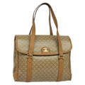 Celine Vintage Macadam Handbag Canvas Beige Canvas Bag