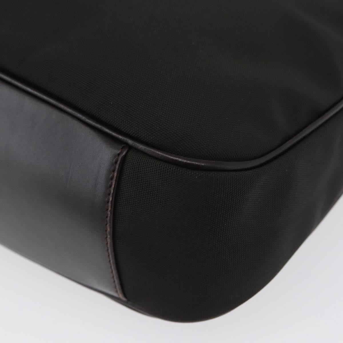 Gucci Vintage Bamboo Handle Bag Nylon Black Nylon Handbag (Pre-Owned)