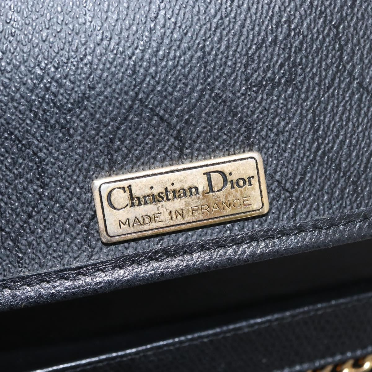 Christian Dior Vintage Shoulder Bag Leather Black Leather Shoulder Bag Bag (Pre-Owned)