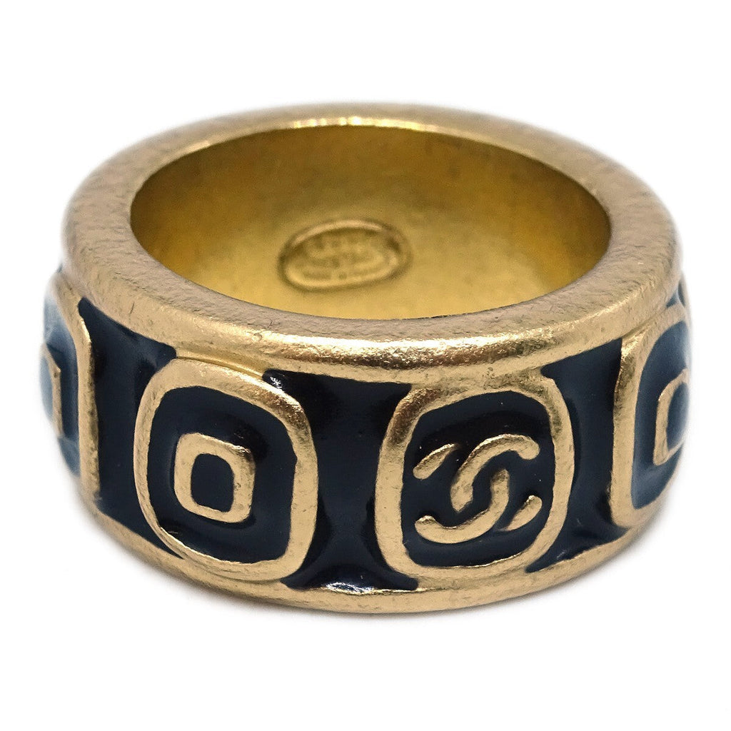 Chanel Logo Ring Gold-Plated Gold Gold_Plated Ring Jewelry