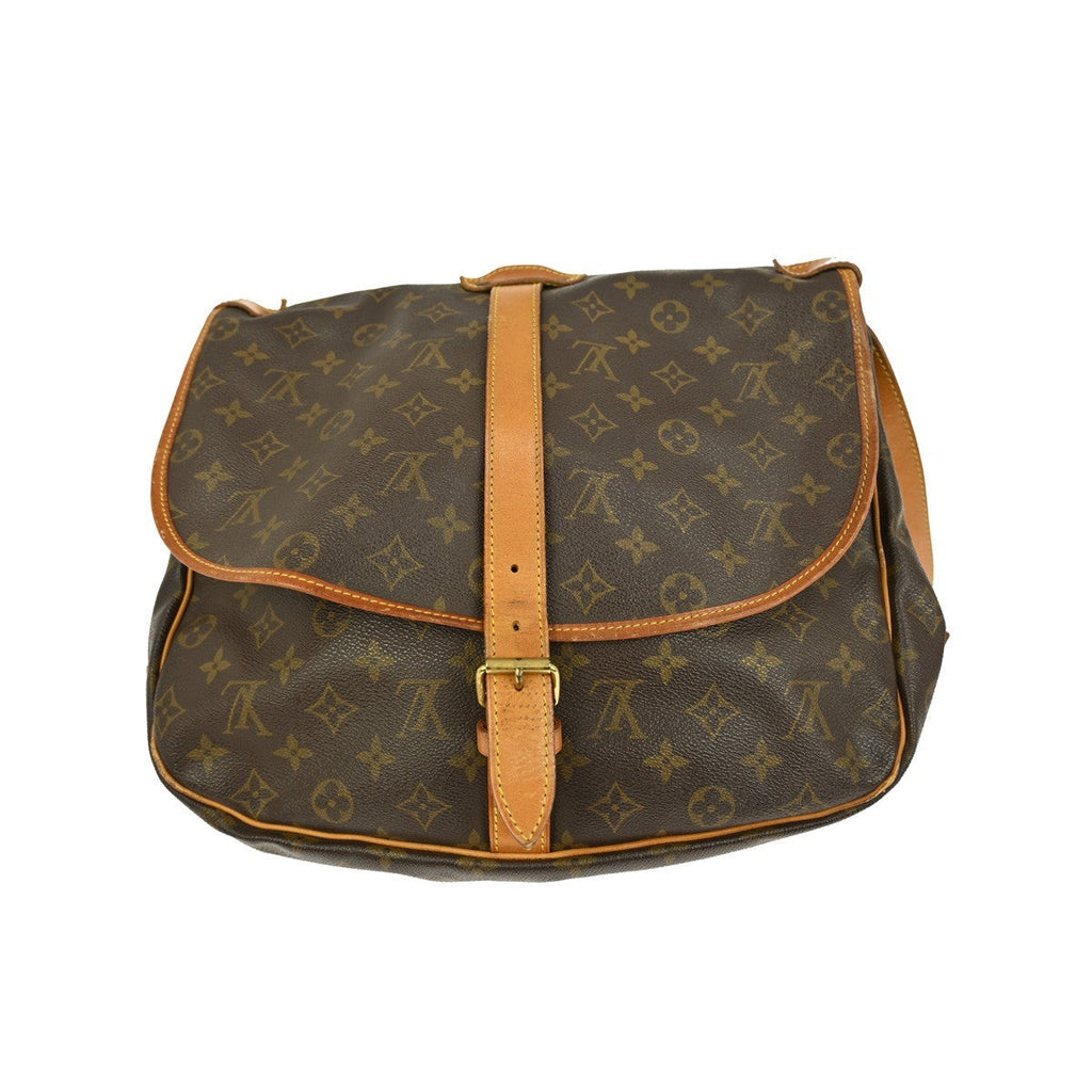 Louis Vuitton Saumur Handbag Monogram Canvas Brown Canvas Shoulder Bag