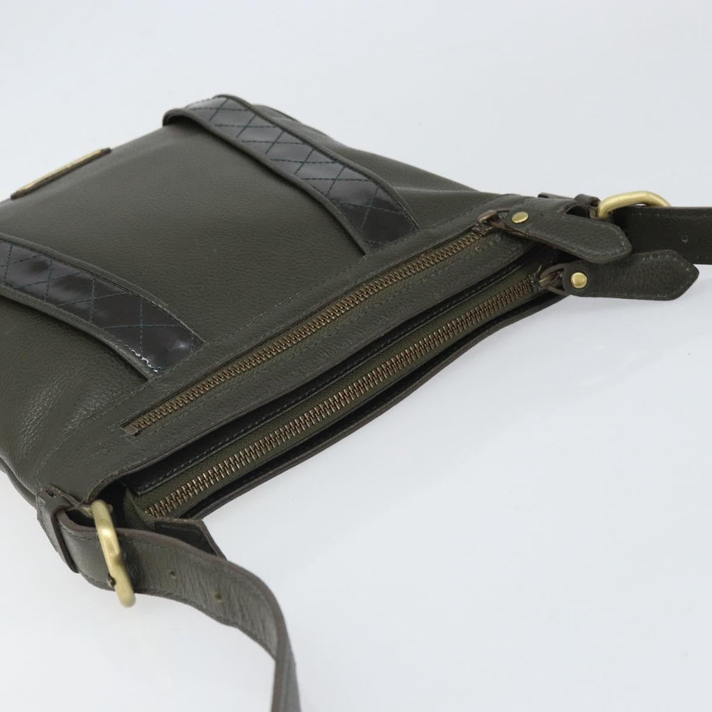 Burberry Vintage Shoulder Bag Leather Khaki Leather Shoulder Bag