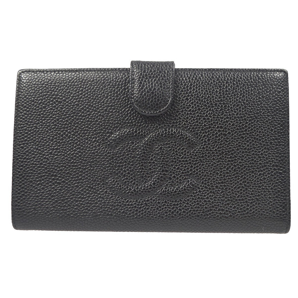 Chanel Timeless Cc French Wallet Caviar Black Leather Wallets Accessory