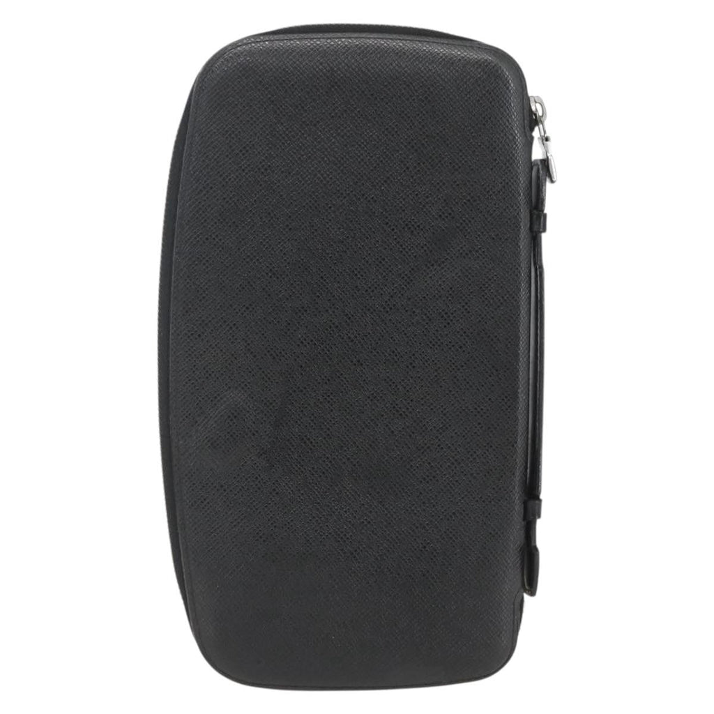 Louis Vuitton Atoll Organizer Wallet Taiga Leather Black Leather Clutche & Pouche Bag