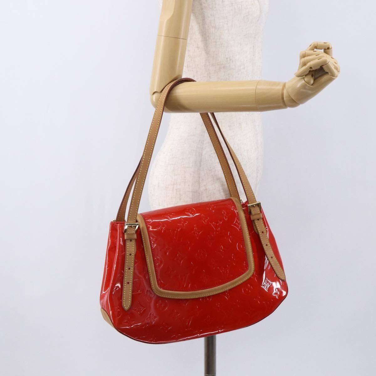 Louis Vuitton Biscayne Bay Handbag Monogram Vernis Red Patent_Leather Bag