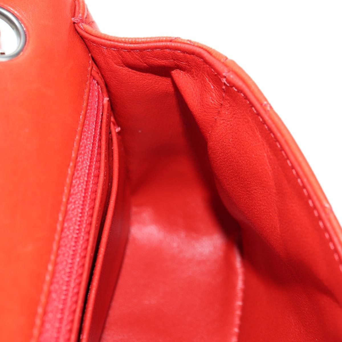 Chanel Flap Shoulder Bag Leather Red Leather Handbag
