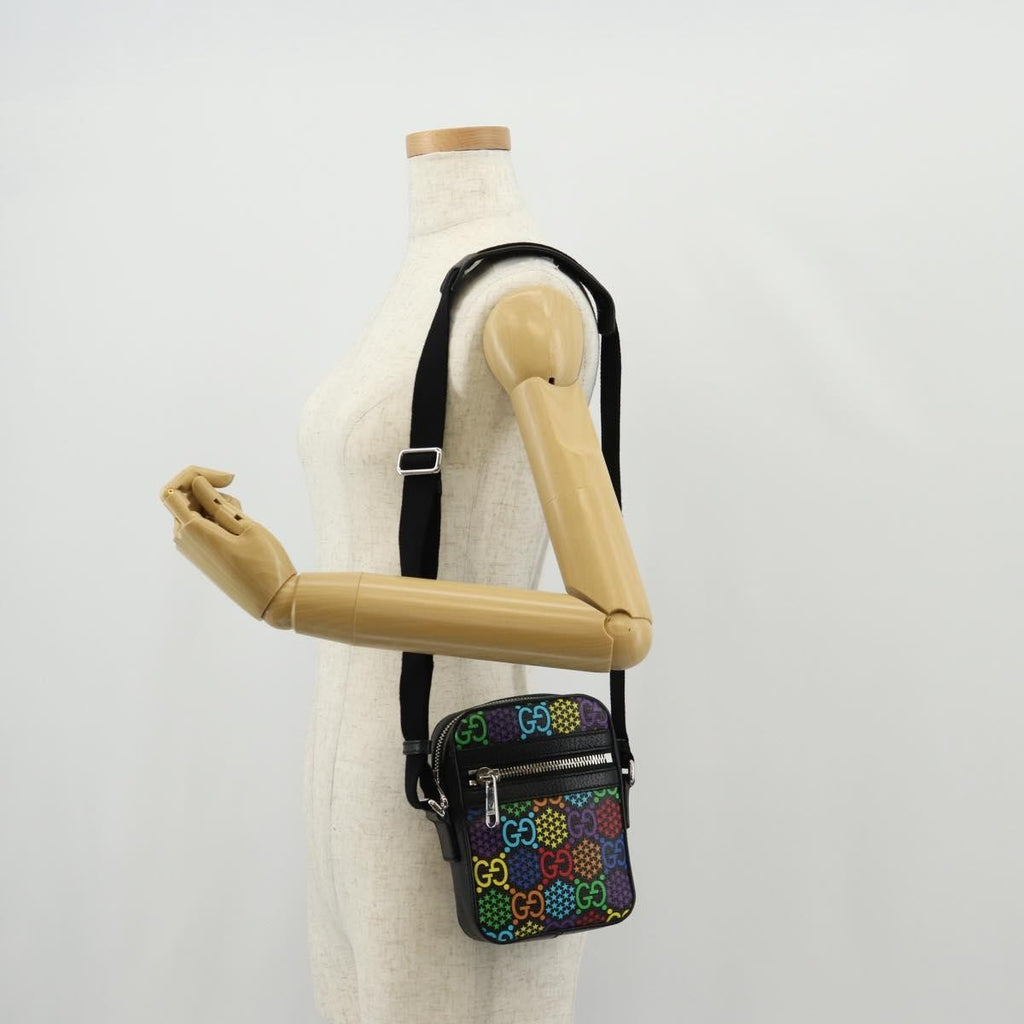 Gucci Front Zip Messenger Bag Psychedelic Print Gg Coated Canvas Multicolour Canvas Shoulder Bag Bag (Pre-Owned)