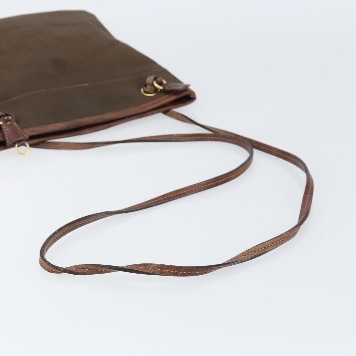 Prada Logo Flat Messenger Canvas Brown Canvas Shoulder Bag Bag