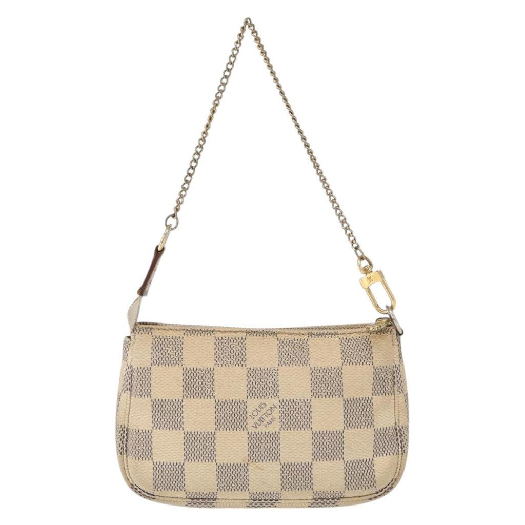 Louis Vuitton Mini Pochette Accessoires Damier Canvas White Canvas Clutche & Pouche Bag