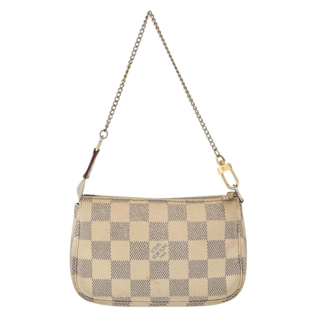 Louis Vuitton Mini Pochette Accessoires Damier Canvas White Canvas Clutche & Pouche Bag