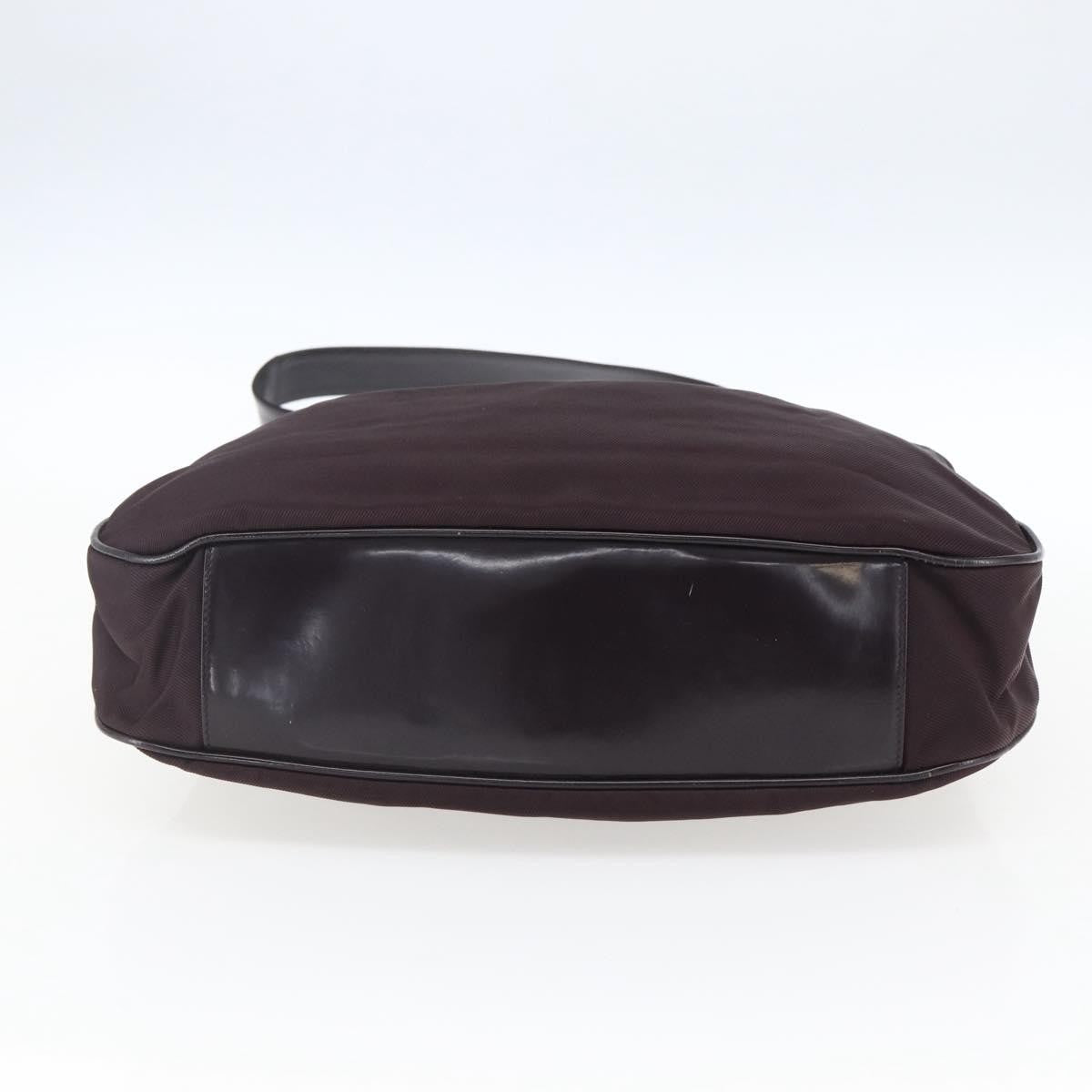 Gucci Vintage Bamboo Handle Bag Nylon Burgundy Nylon Handbag (Pre-Owned)