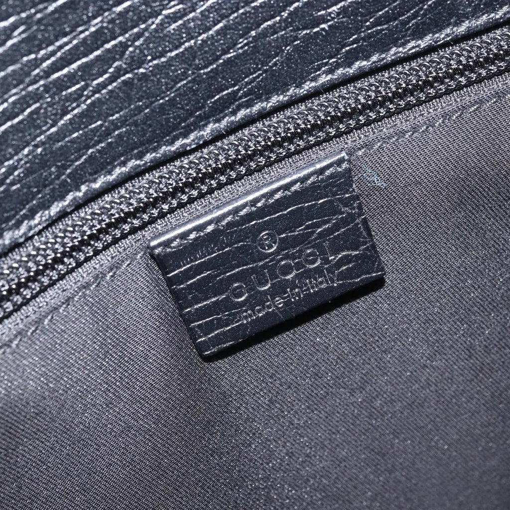 Gucci Vintage Handbag Leather Black Leather Handbag (Pre-Owned)