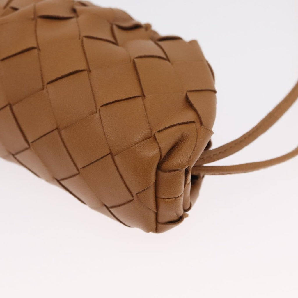 Bottega Veneta The Pouch Coin Purse Intrecciato Nappa Brown Leather Clutche & Pouche Bag