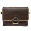Celine Circle Logo Shoulder Bag Canvas Brown Canvas Shoulder Bag Bag