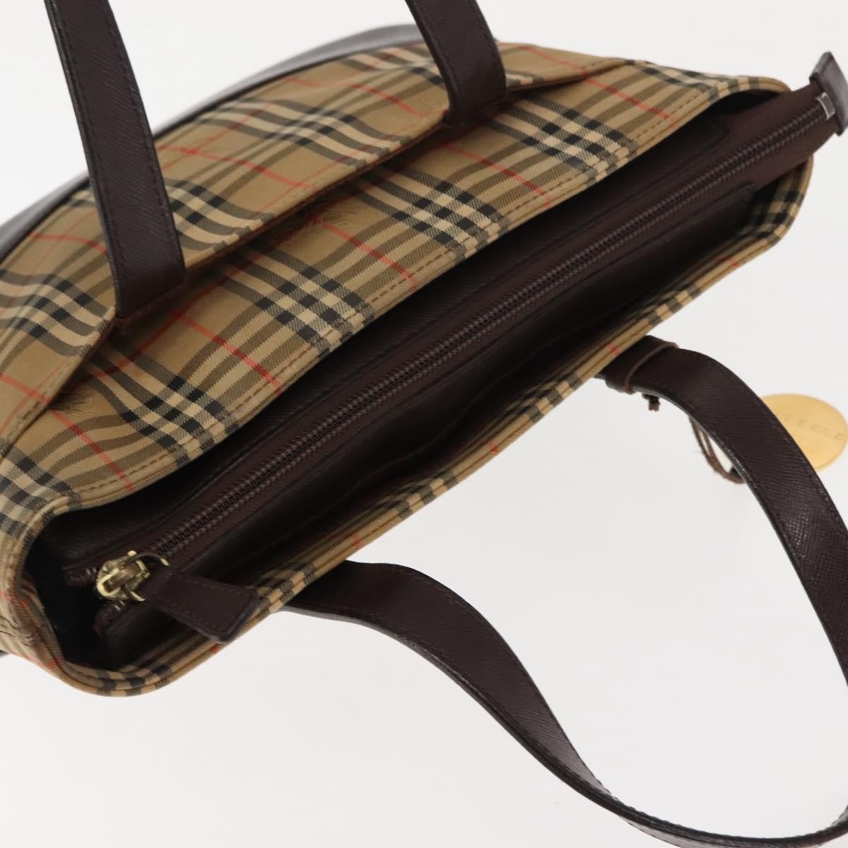 Burberry Nova Check Tote Canvas And Leather Beige Canvas Tote Bag